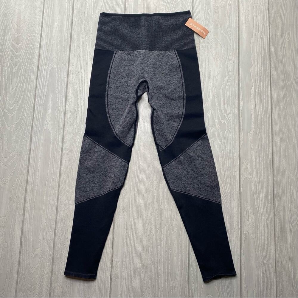 ThirdLove Leggings Black & Gray Flex Seamless Compression Leggings Medium NEW